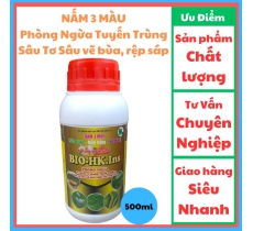 NẤM 3 Màu chai 500ML/Hoàng Kim insect/ Phòng Ngừa Tuyến Trùng Sâu Tơ, Sâu vẽ bùa, rệp sáp